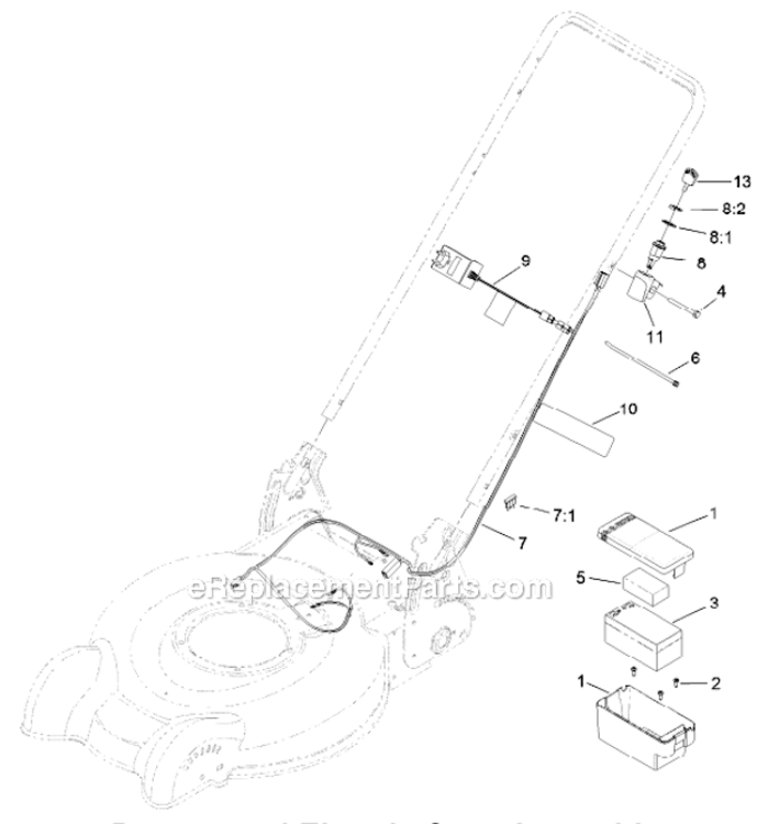 Battery_And_Electric_Start_Assembly Diagram and Parts List for 10634  Lawn Boy Lawn Mower